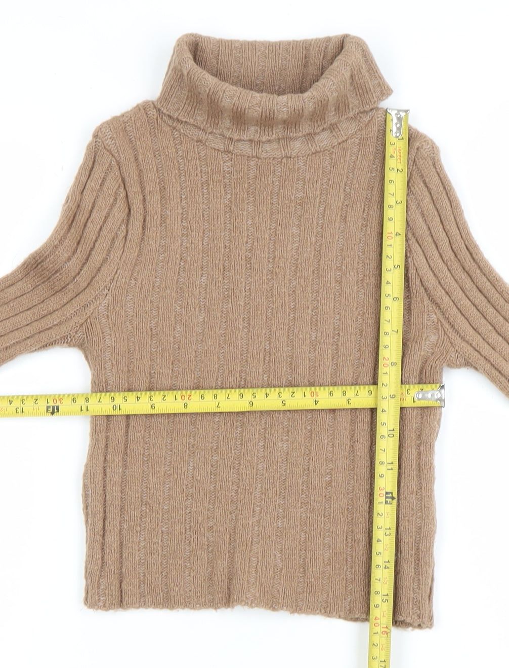 Staring at Stars Womens Beige Roll Neck Ribbed Knit Jumper Size S