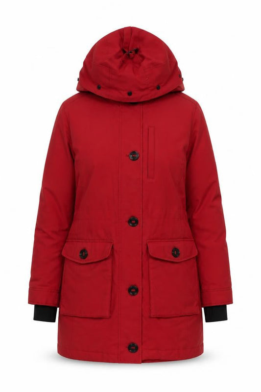 Marks & Spencer Womens Red Hooded Parka Coat Size 10