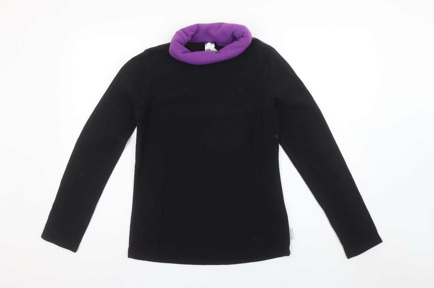 Decathlon Women's Black Purple Fleece Pullover Sweatshirt S