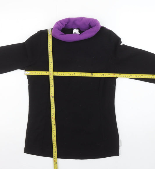Decathlon Women's Black Purple Fleece Pullover Sweatshirt S