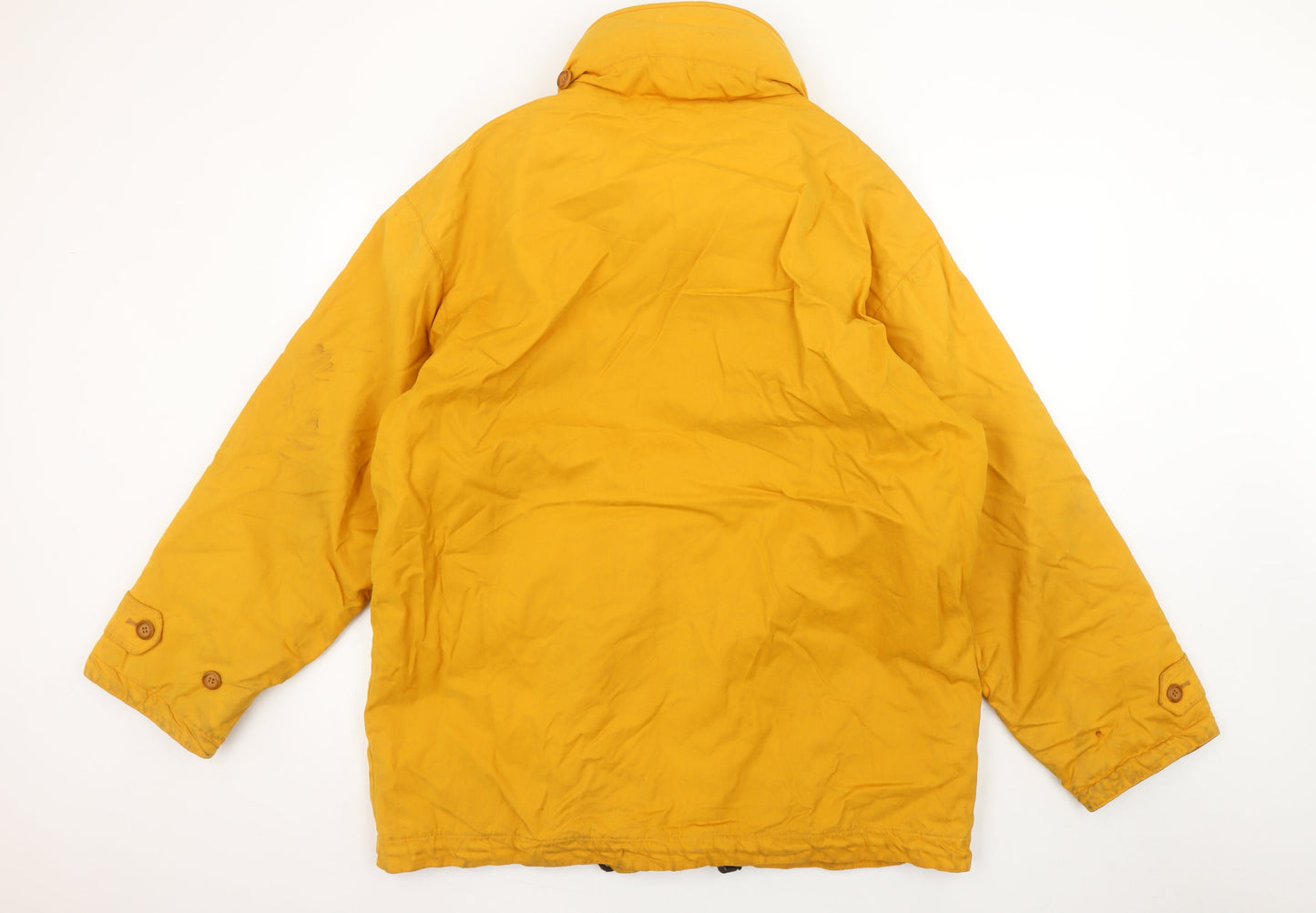 John Partridge Men's Yellow Cotton Parka Jacket M Waterproof Lined Workwear