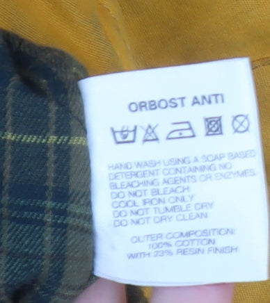 John Partridge Men's Yellow Cotton Parka Jacket M Waterproof Lined Workwear