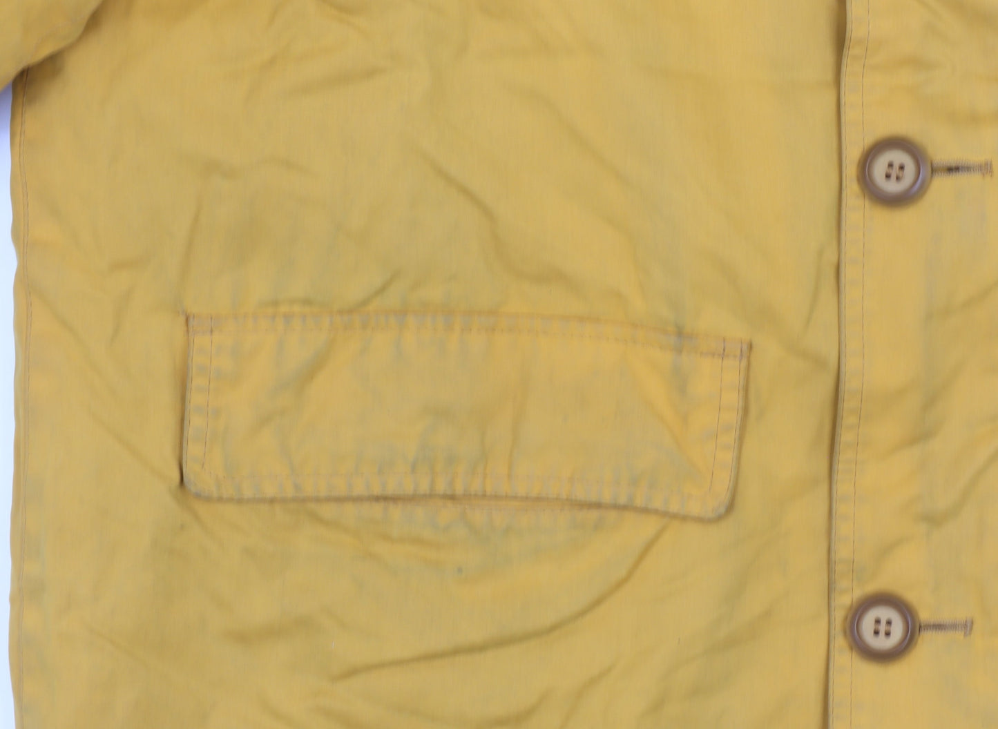 John Partridge Men's Yellow Cotton Parka Jacket M Waterproof Lined Workwear