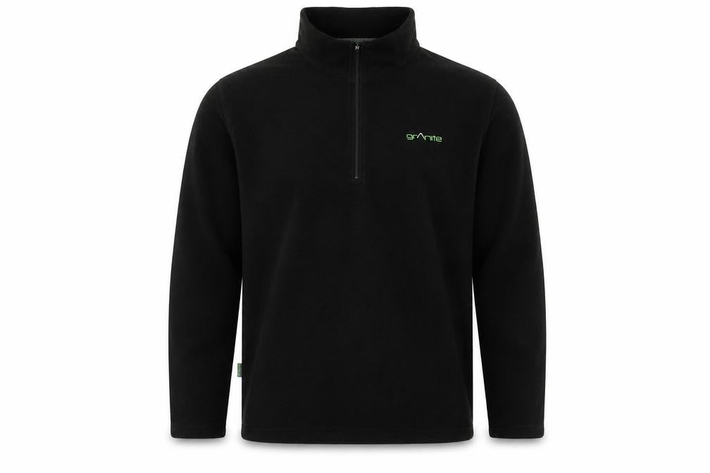 Granite Outdoors Mens Black XL Fleece 1/2 Zip Pullover Sweatshirt