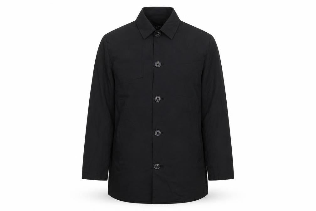 Brave Soul Men's Black Mid-Length Polyester Overcoat L Regular Fit