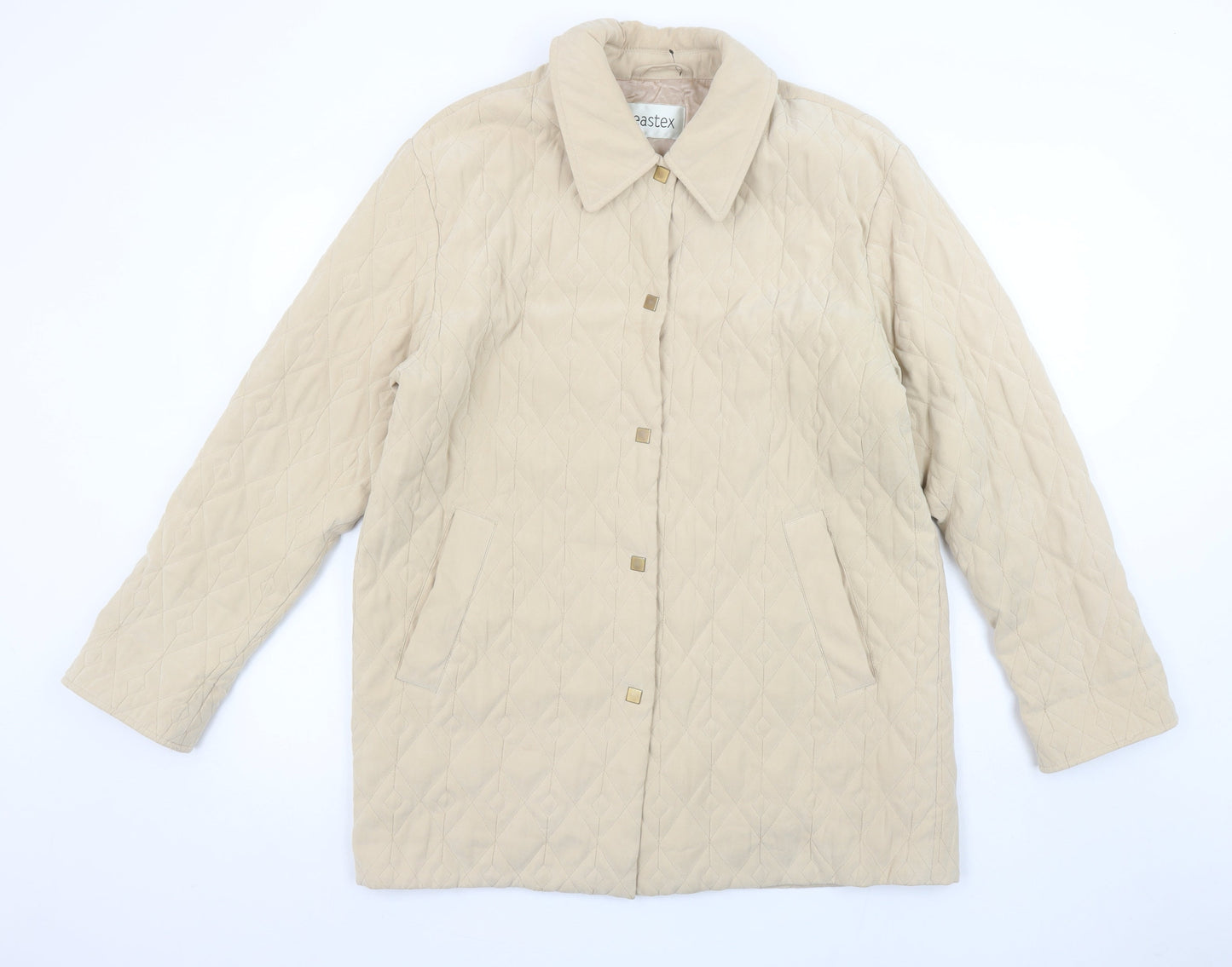 Eastex Women’s Beige Quilted Mid-Length Polyester Jacket UK 10