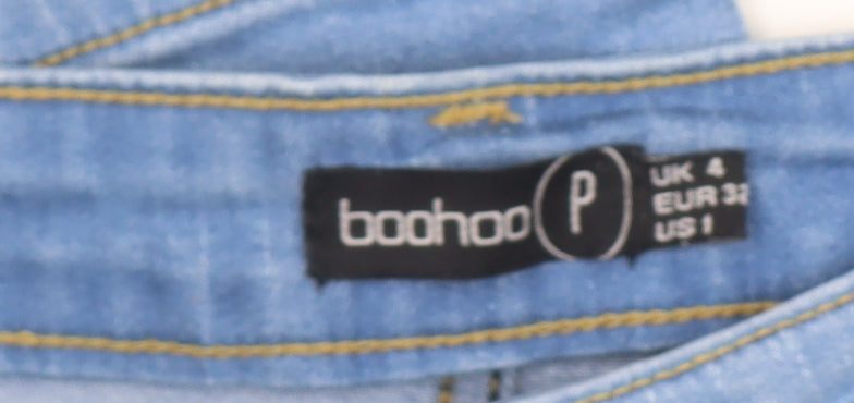 Boohoo Women’s Blue Petite UK 4 Distressed Skinny Jeans