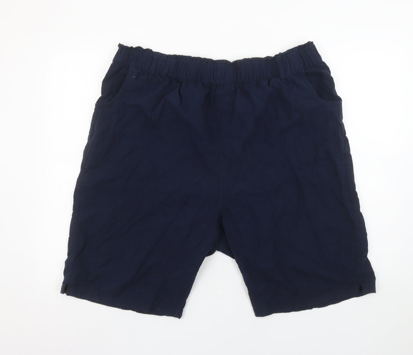 Yours Women’s Navy Blue Size 20 Cotton Casual Elastic Waist Shorts