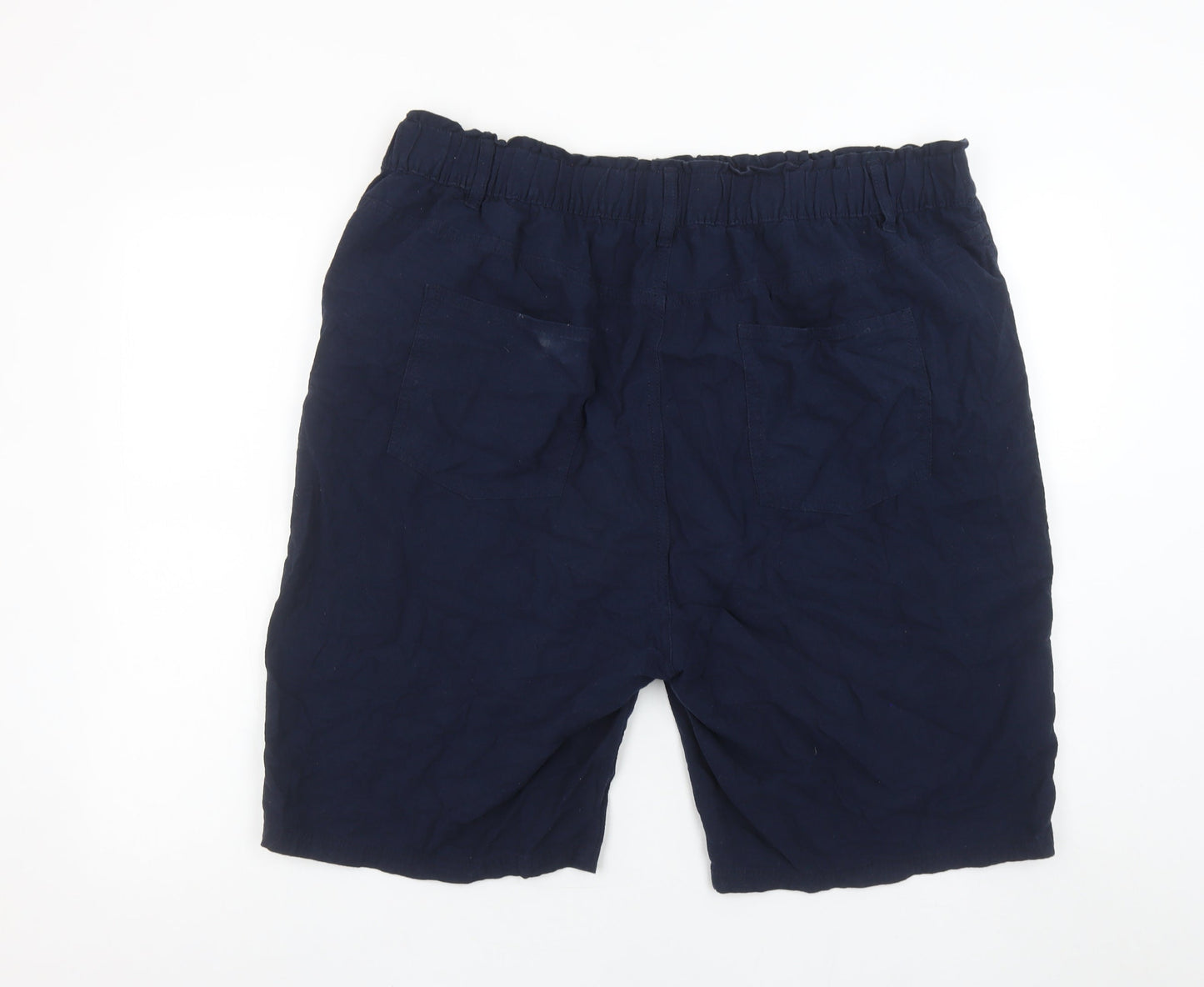 Yours Women’s Navy Blue Size 20 Cotton Casual Elastic Waist Shorts