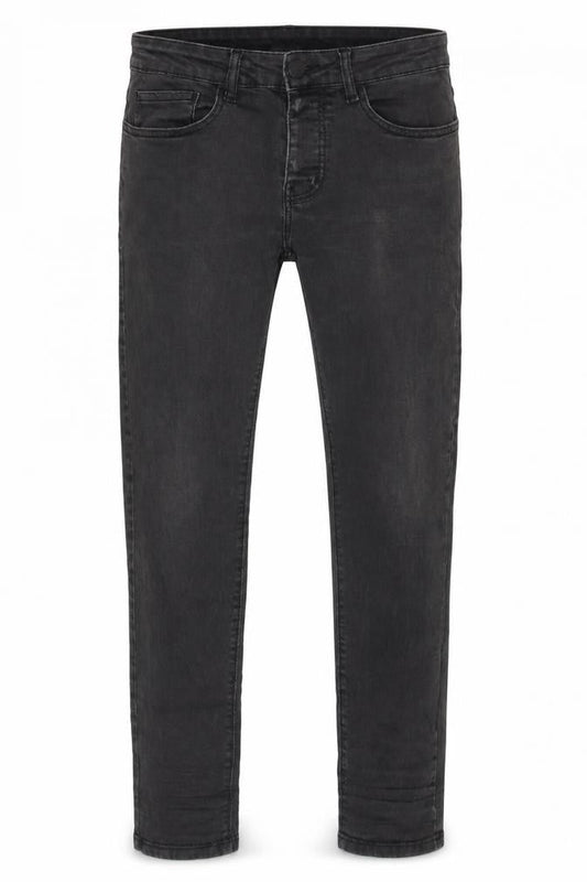Front view of Denim Co Men's Black Skinny Jeans W30 L30 Slim Fit