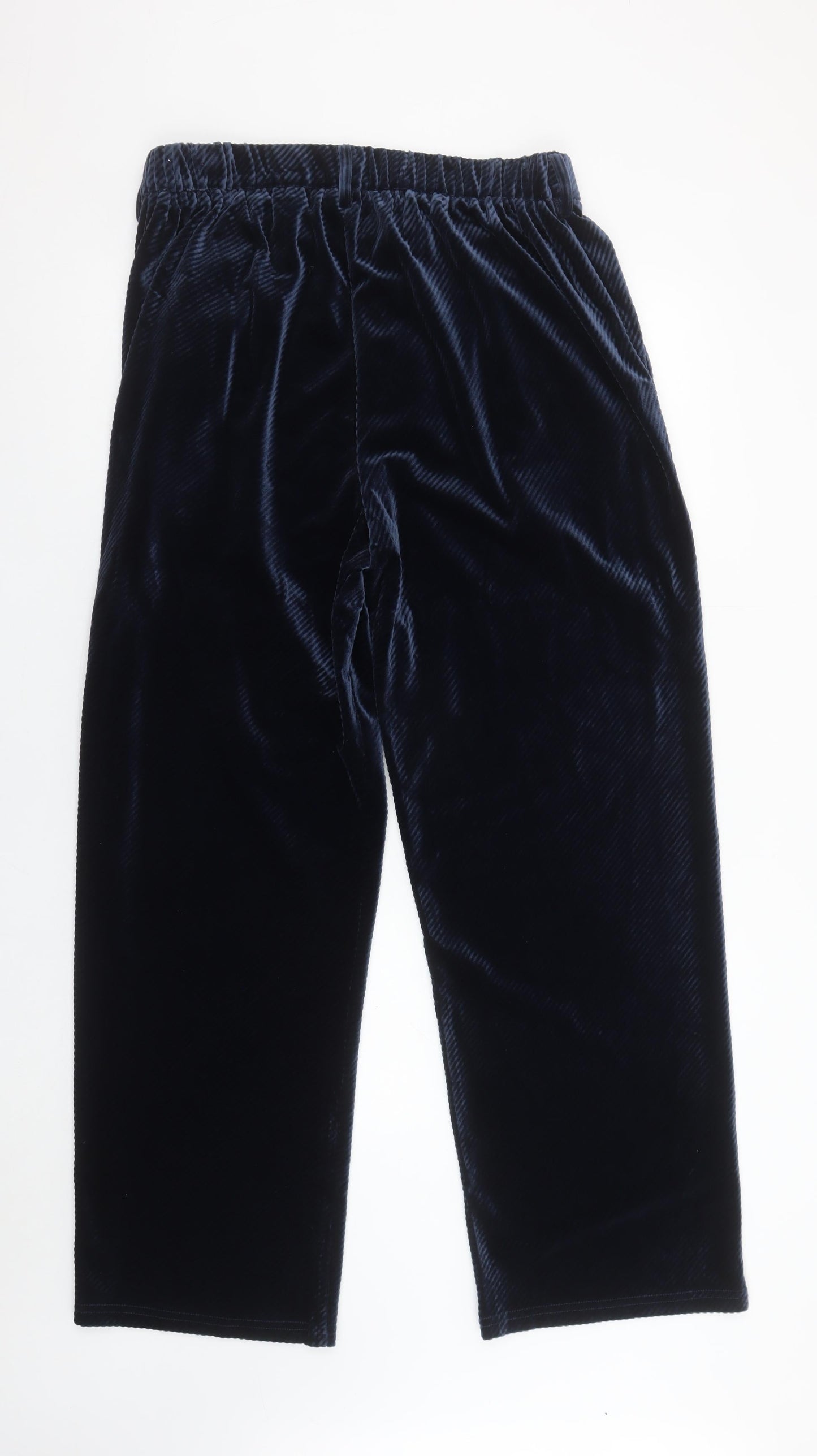 Molly Bracken Womens Blue Velvet Straight Leg Trousers Size L