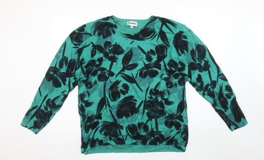 Gerard Womens Green Floral Knit Pullover Jumper Size 18/20
