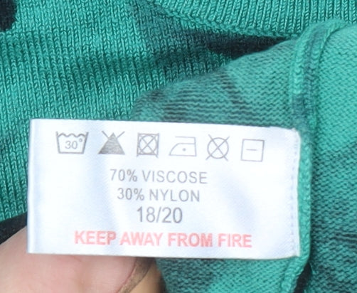 Gerard Womens Green Floral Knit Pullover Jumper Size 18/20