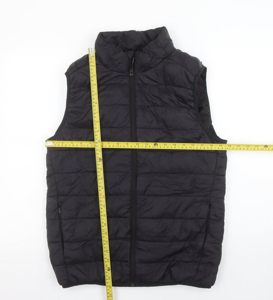 Primark Women's Black Puffer Gilet Waistcoat Size M Lightweight Zip