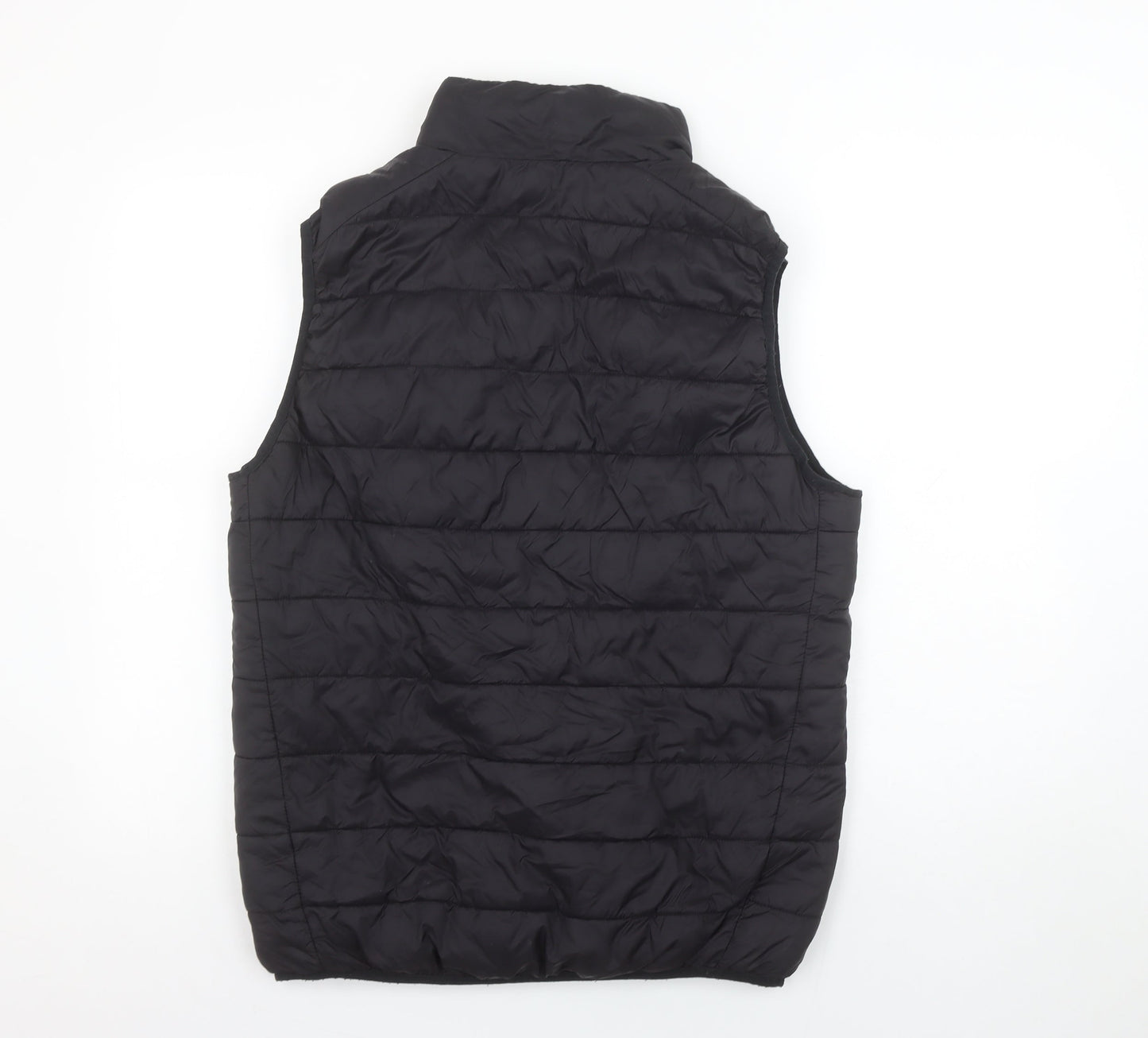 Primark Women's Black Puffer Gilet Waistcoat Size M Lightweight Zip