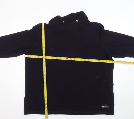 Cecil Unisex Black High Neck Knit Pullover Sweatshirt L