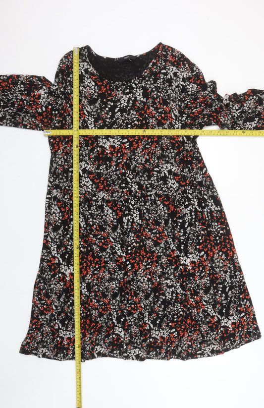 Next Women Multicoloured Floral Shift Dress Size L Long Sleeve