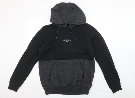 McKenzie Men's Black Pullover Hoodie L Regular Fit Cotton Blend