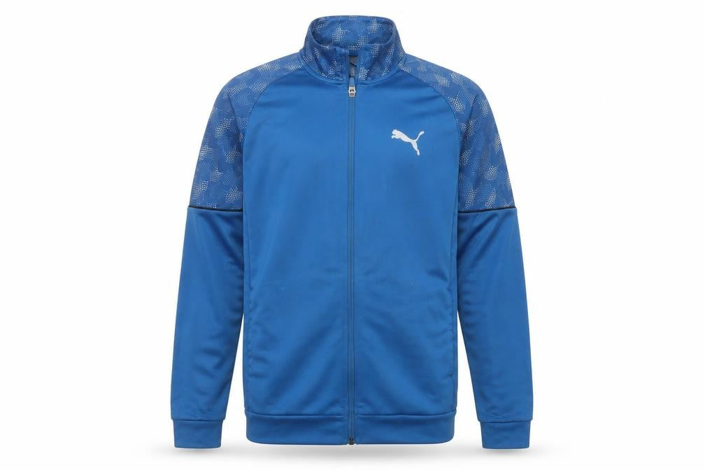 Front view of Puma boys’ blue full zip active sweatshirt 13-14 years 164 regular fit