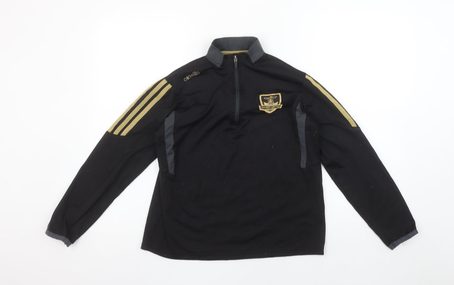 O'Neills Boys Black Half Zip Galway United Football Sweatshirt Age 13