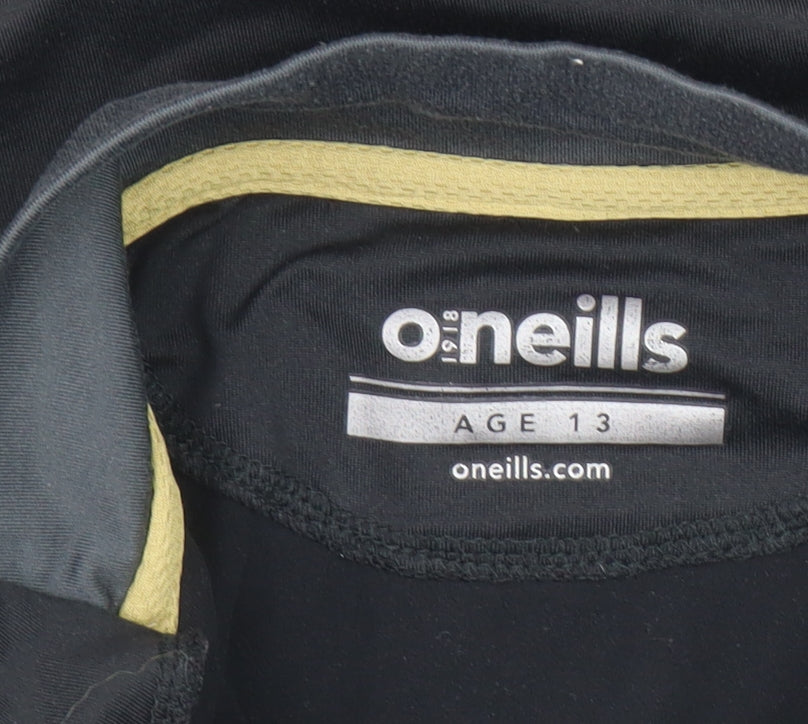 O'Neills Boys Black Half Zip Galway United Football Sweatshirt Age 13