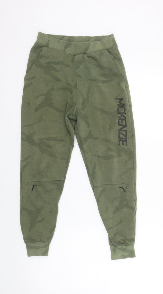 McKenzie Boys Green Camouflage Jogger Trousers 10-12 Years Elastic Waist