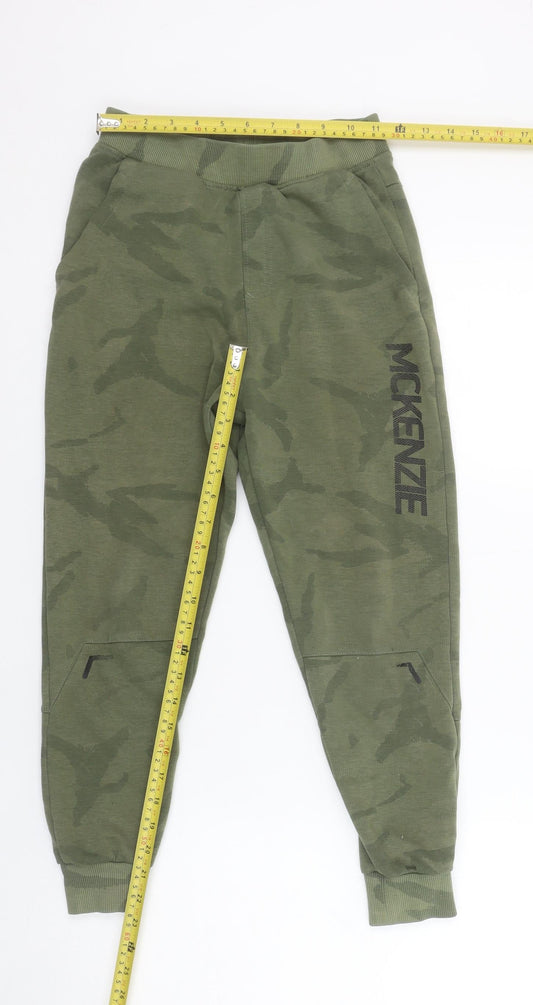 McKenzie Boys Green Camouflage Jogger Trousers 10-12 Years Elastic Waist