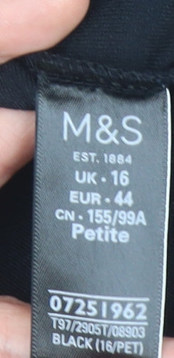 Marks and Spencer Women Black Petite Size 16 Pencil Dress