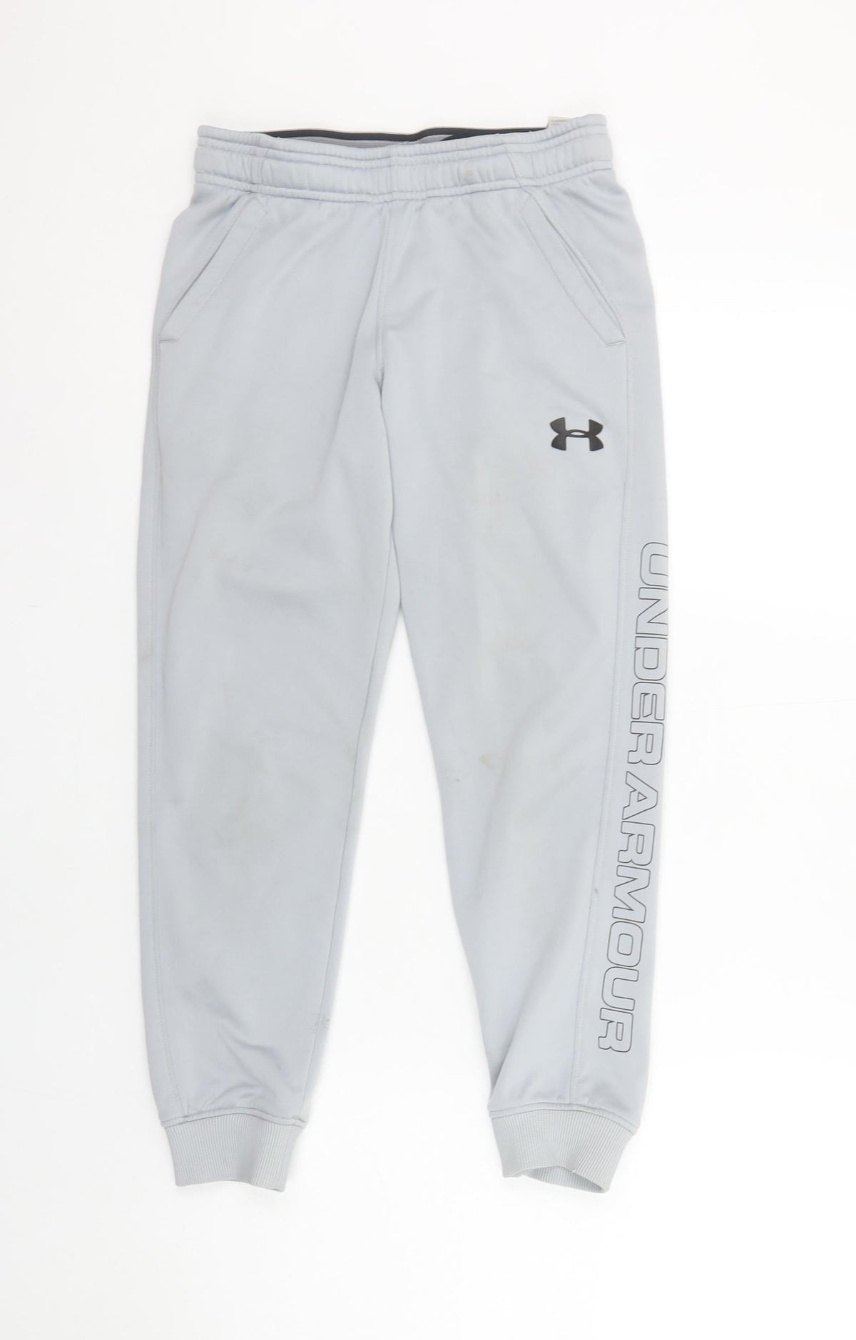 Under Armour Boys Grey Fleece Jogger Trousers Medium Activewear