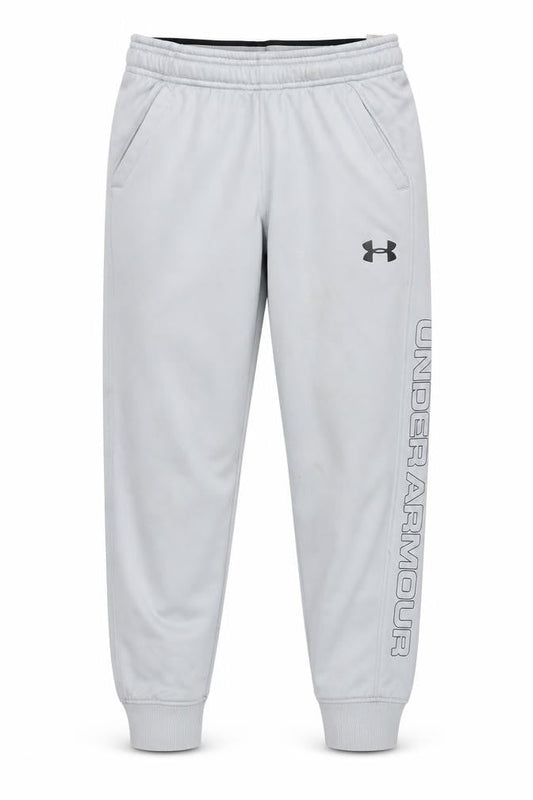 Under Armour Boys Grey Fleece Jogger Trousers Medium Activewear