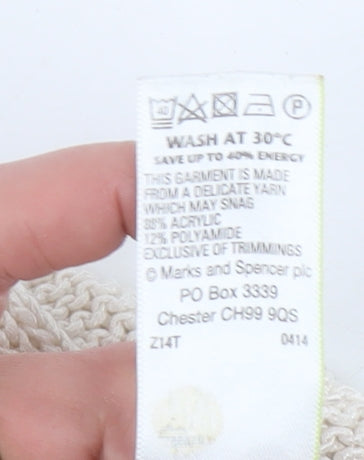 Marks and Spencer Per Una Women's Ivory Knit Shrug UK 10 Short Sleeve Lightweight