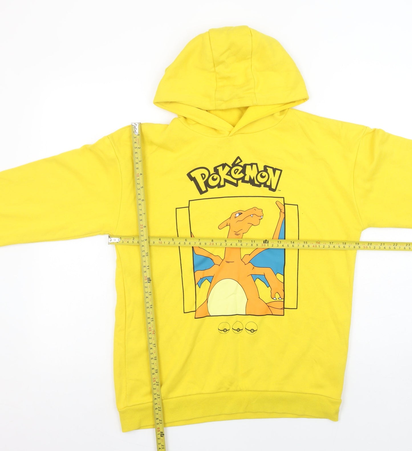 Pokémon Girls Yellow Charizard Pullover Hoodie 12-13 Years Graphic Fleece