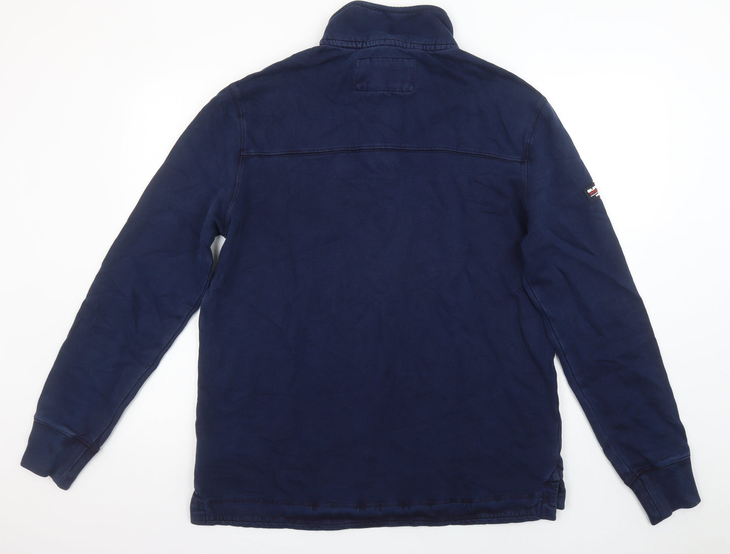 Superdry Men's Blue XL 1/4 Zip Pullover Cotton Sweatshirt