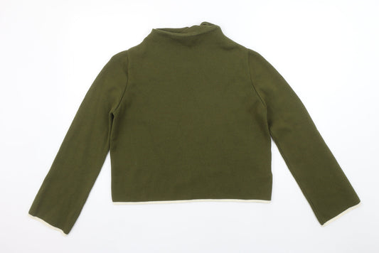 Topshop Women’s Green Mock Neck Knit Jumper Size 8