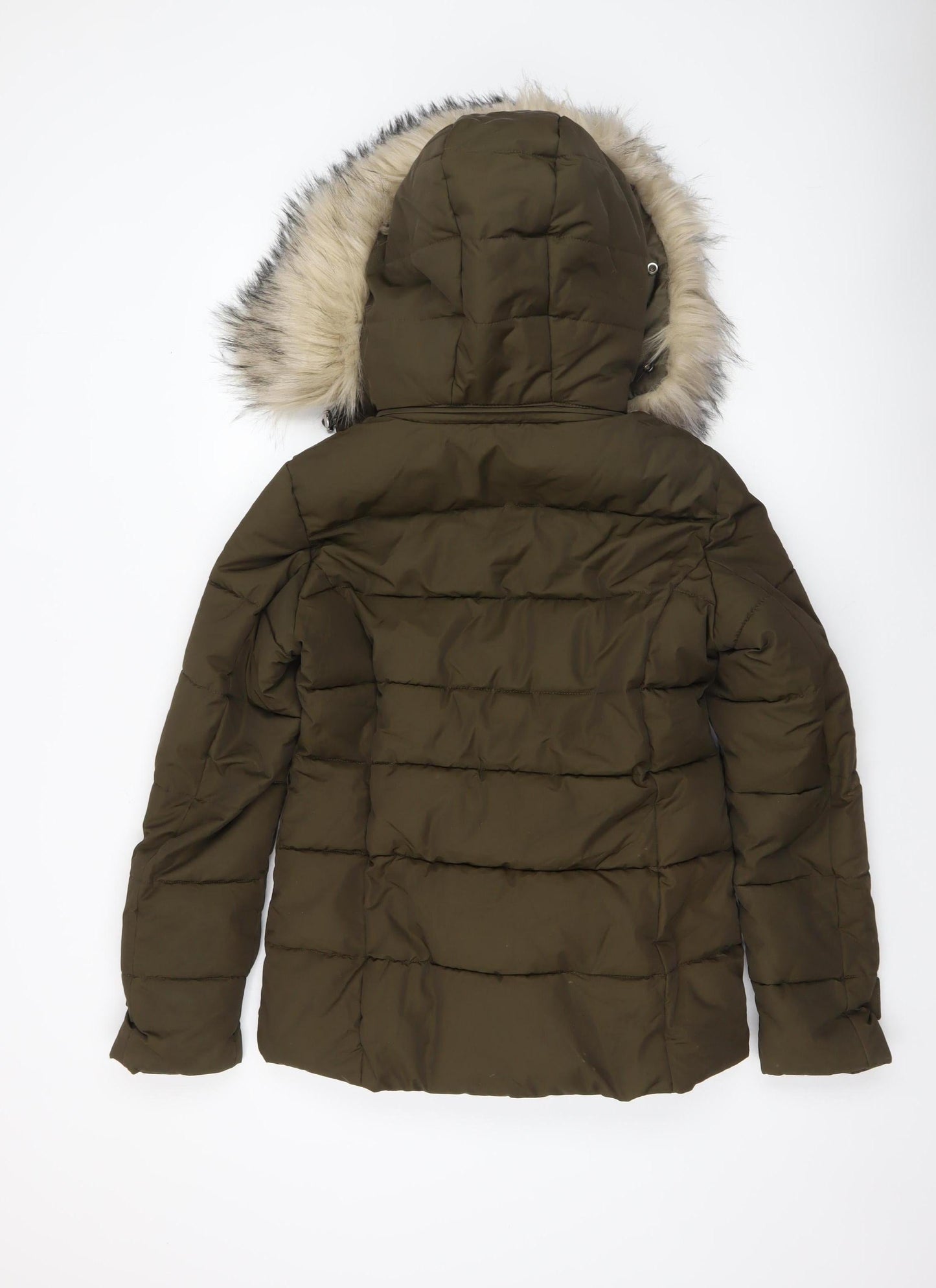 Cherry Koko Women's Green Faux Fur Hooded Puffer Jacket Size M