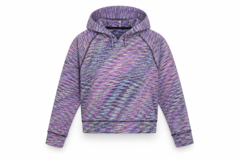 Front view of Dunnes Women’s Multicoloured Cropped Pullover Hoodie, size UK 8