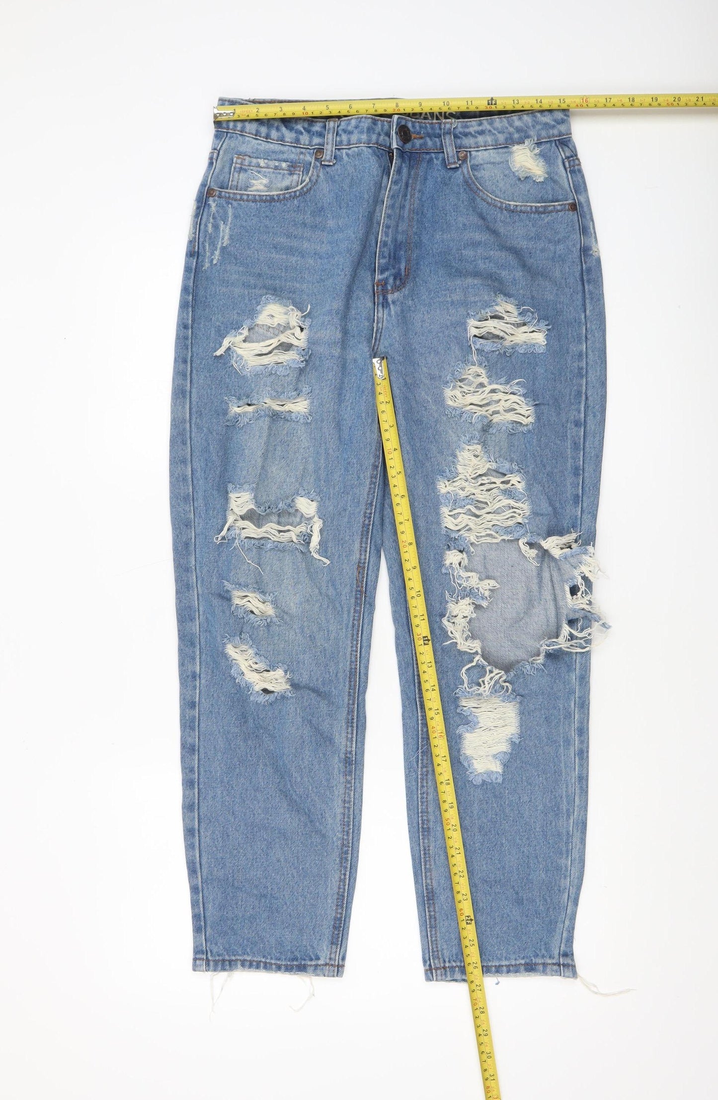 Gogo Jeans Women's Blue Distressed High Rise Mom Jeans Size 9