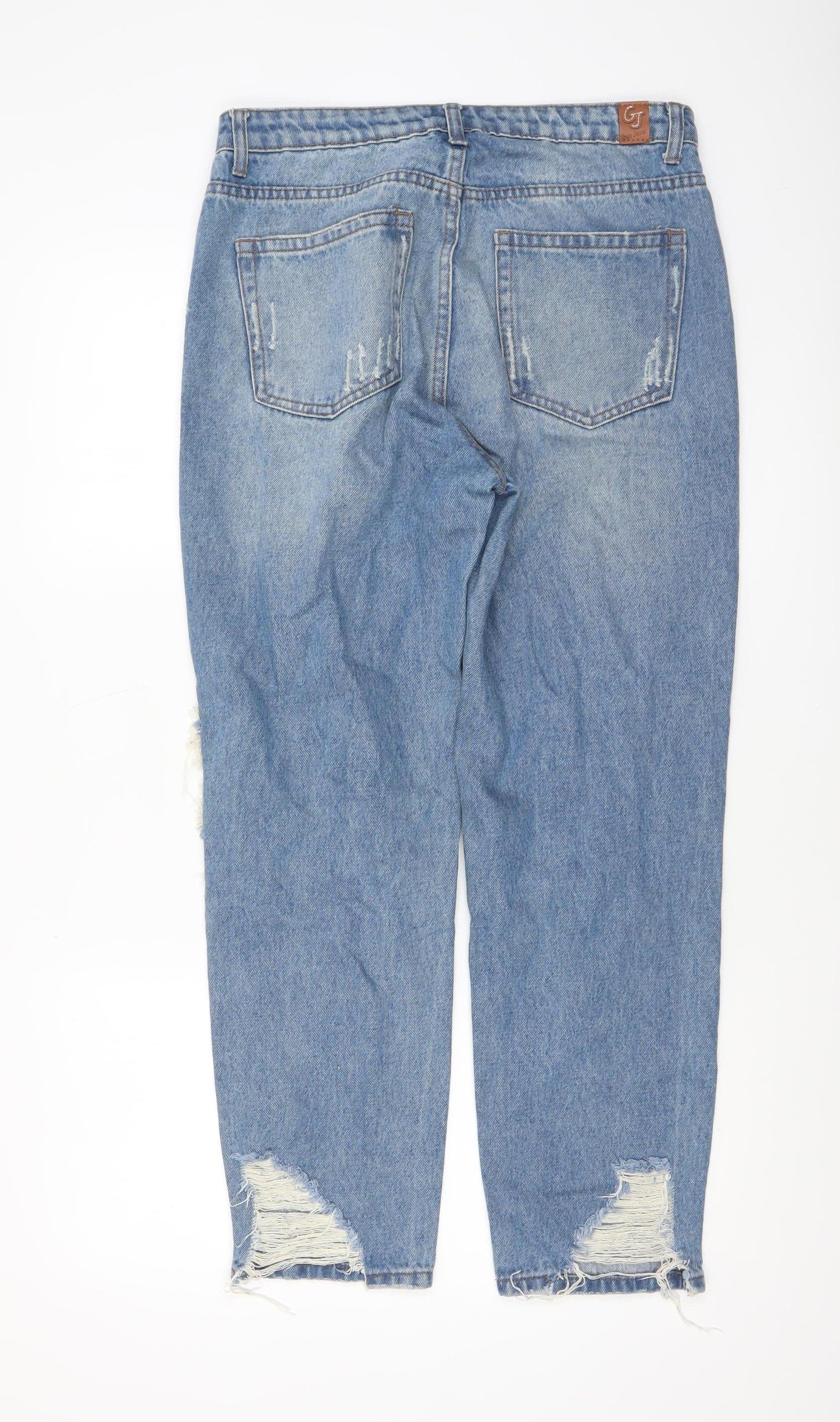 Gogo Jeans Women's Blue Distressed High Rise Mom Jeans Size 9