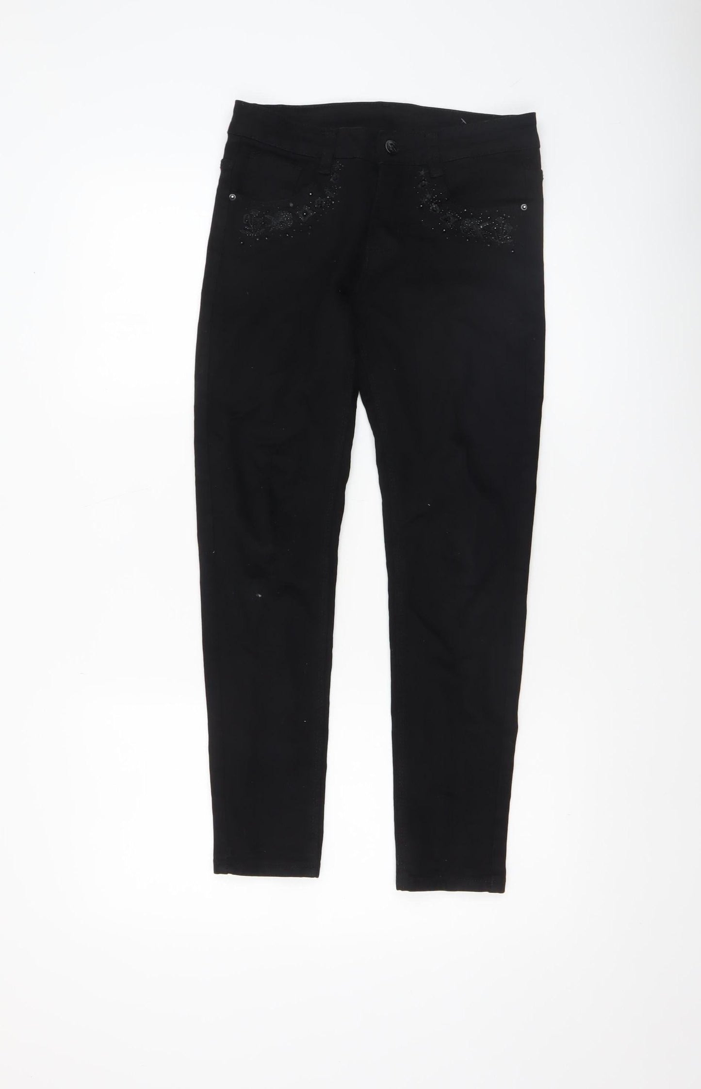 DANBIKE Womens Black Skinny Jeans Size 8 Slim Fit Stretch Denim