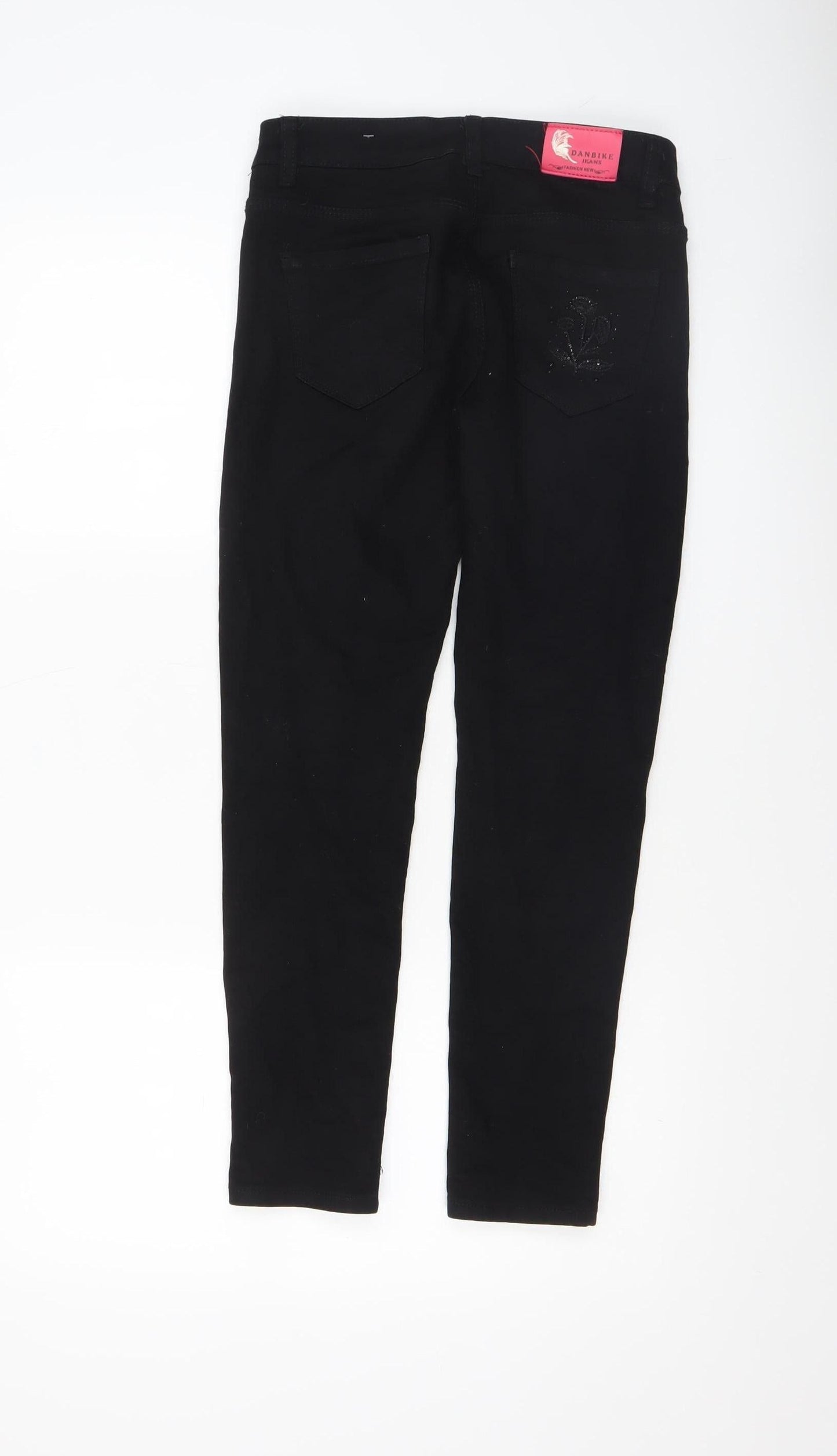 DANBIKE Womens Black Skinny Jeans Size 8 Slim Fit Stretch Denim