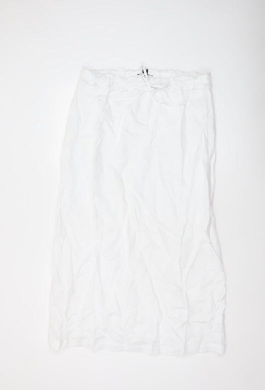 Saks Fifth Avenue Women’s White Linen Midi Skirt Size M