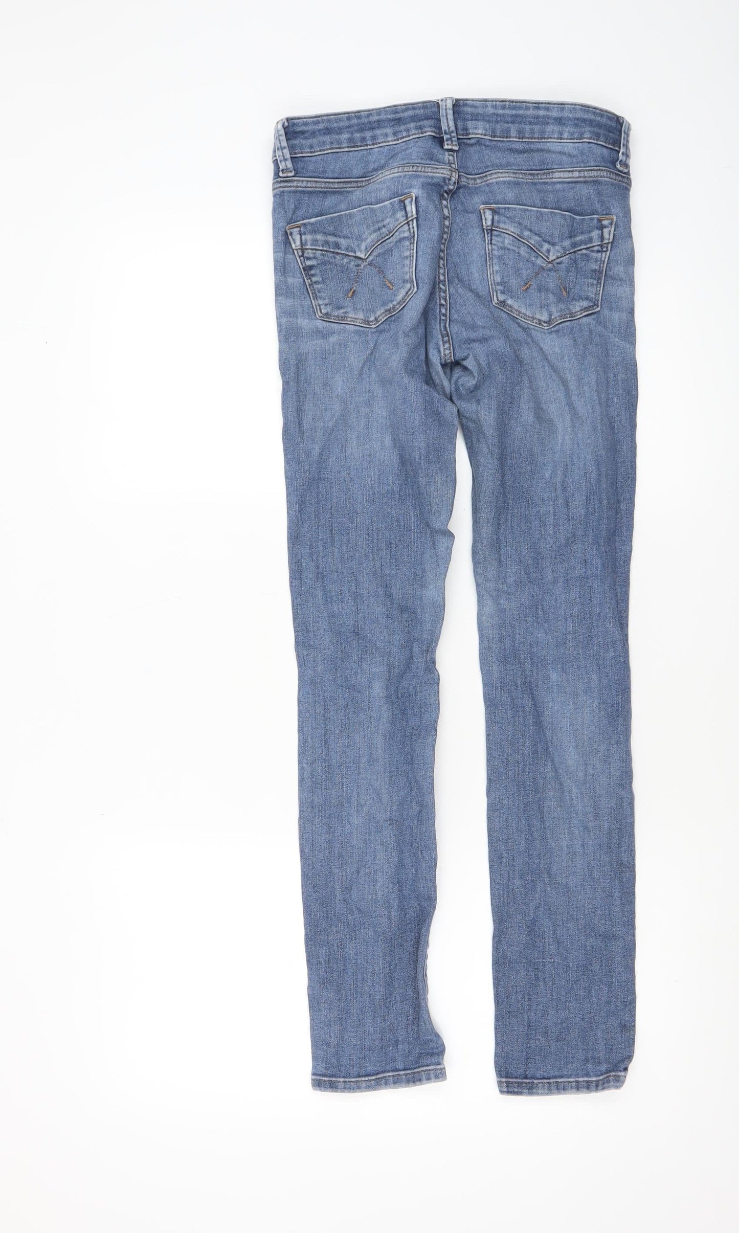Topshop Women’s Blue Moto Skinny Jeans Size 8 W26 L30 Stretch Denim