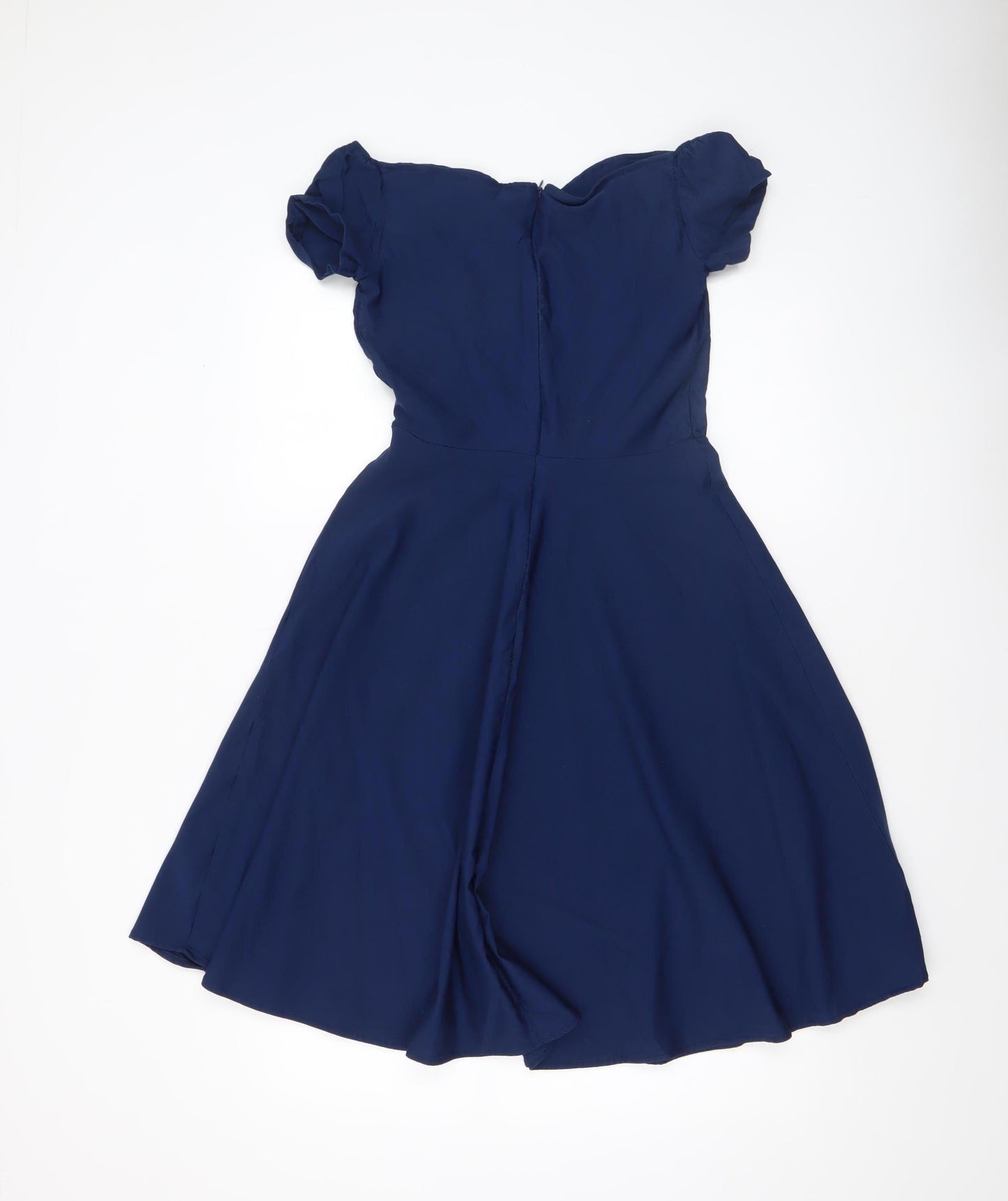 Grace Karin Women's Blue Off Shoulder Fit & Flare Dress Size S