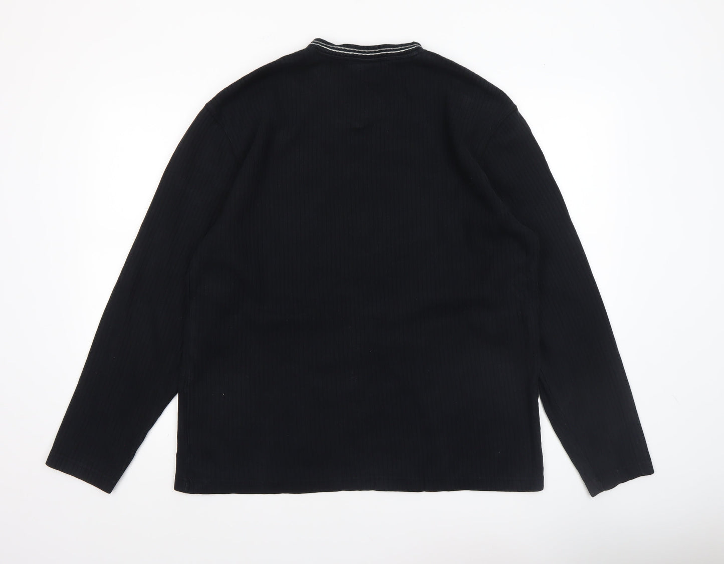 Old Navy Men’s Black Long Sleeve Cotton V-Neck Casual Top Size L