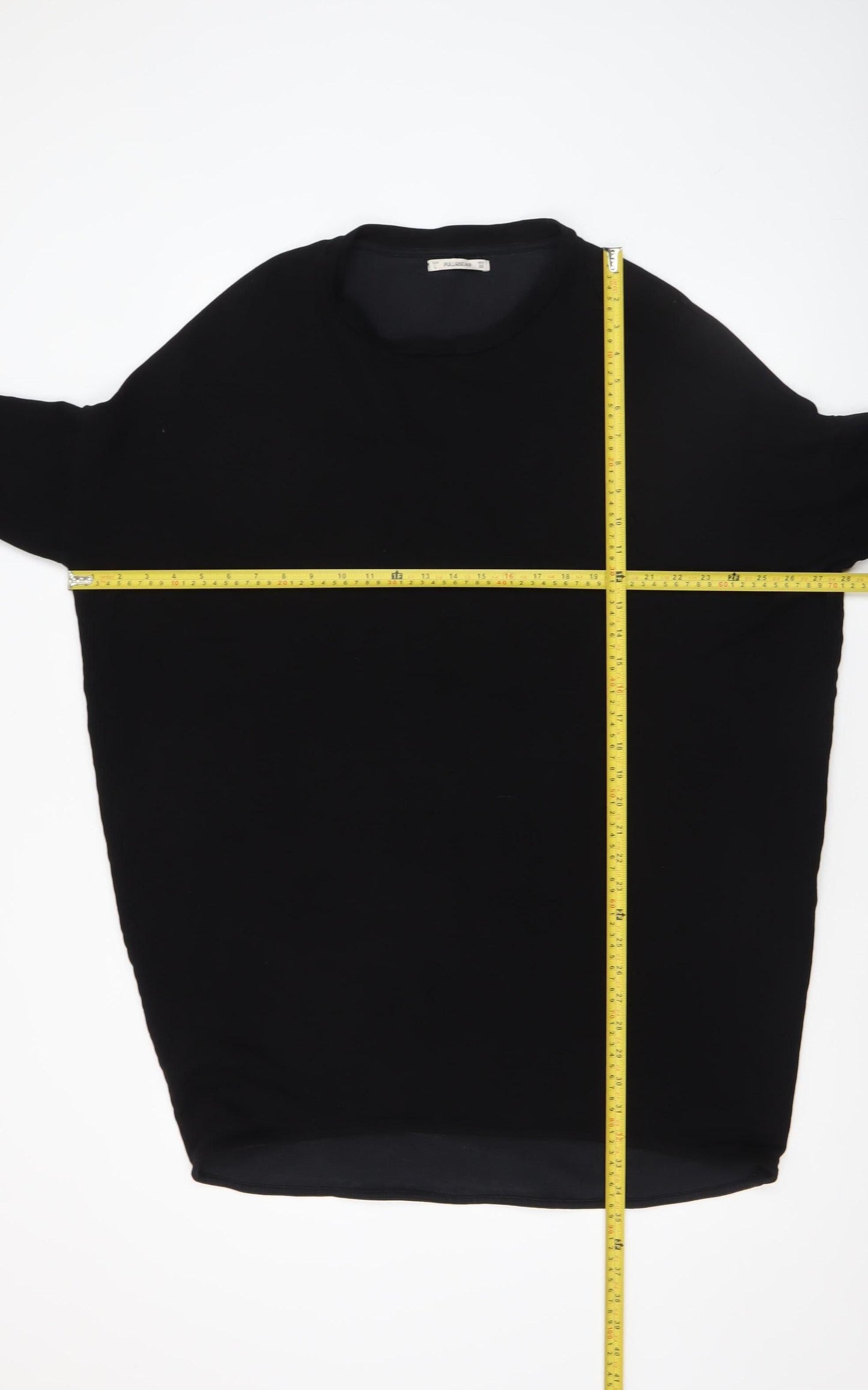 Pull&Bear Womens Black Basic Short Sleeve Crew Neck T-Shirt Size 12