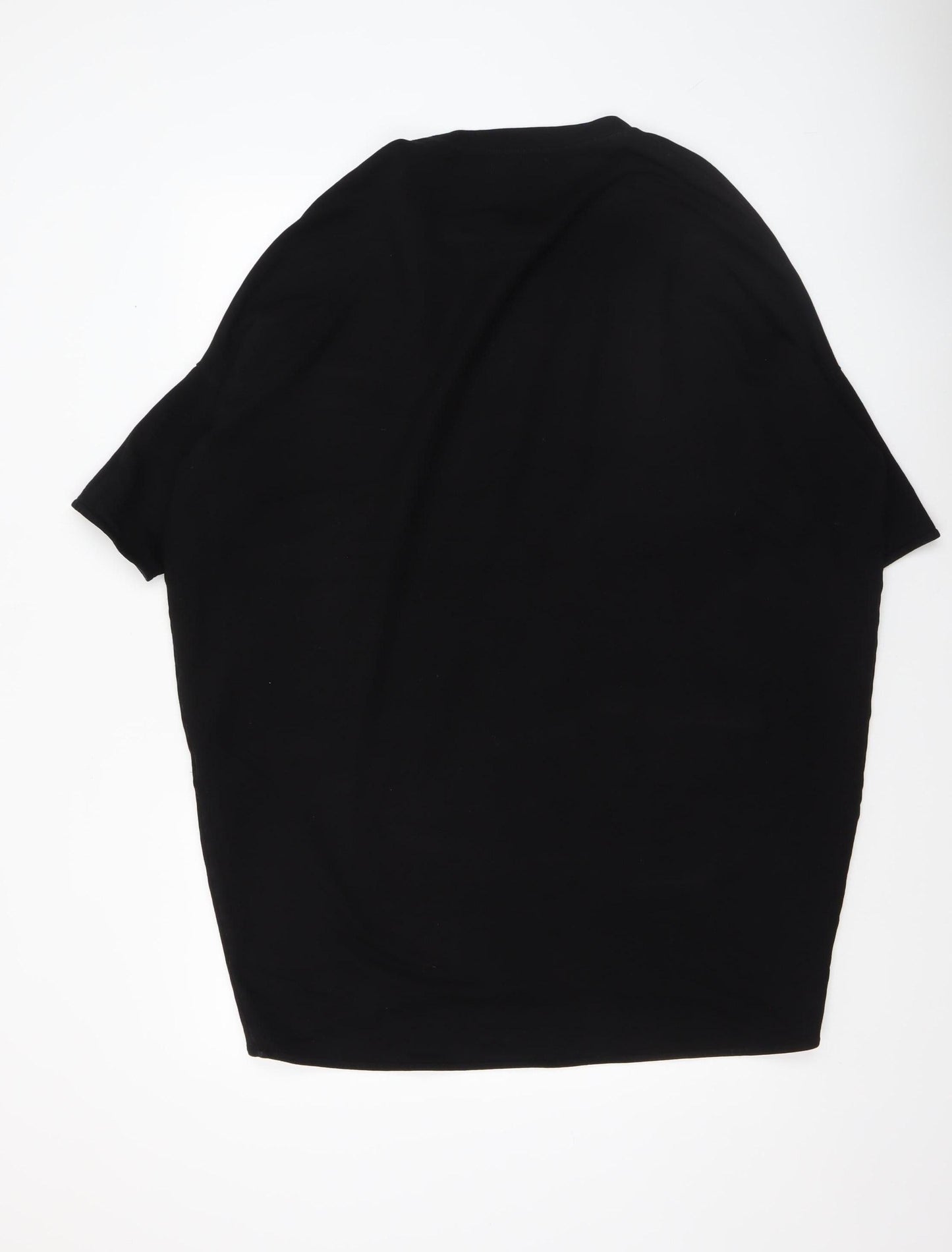 Pull&Bear Womens Black Basic Short Sleeve Crew Neck T-Shirt Size 12