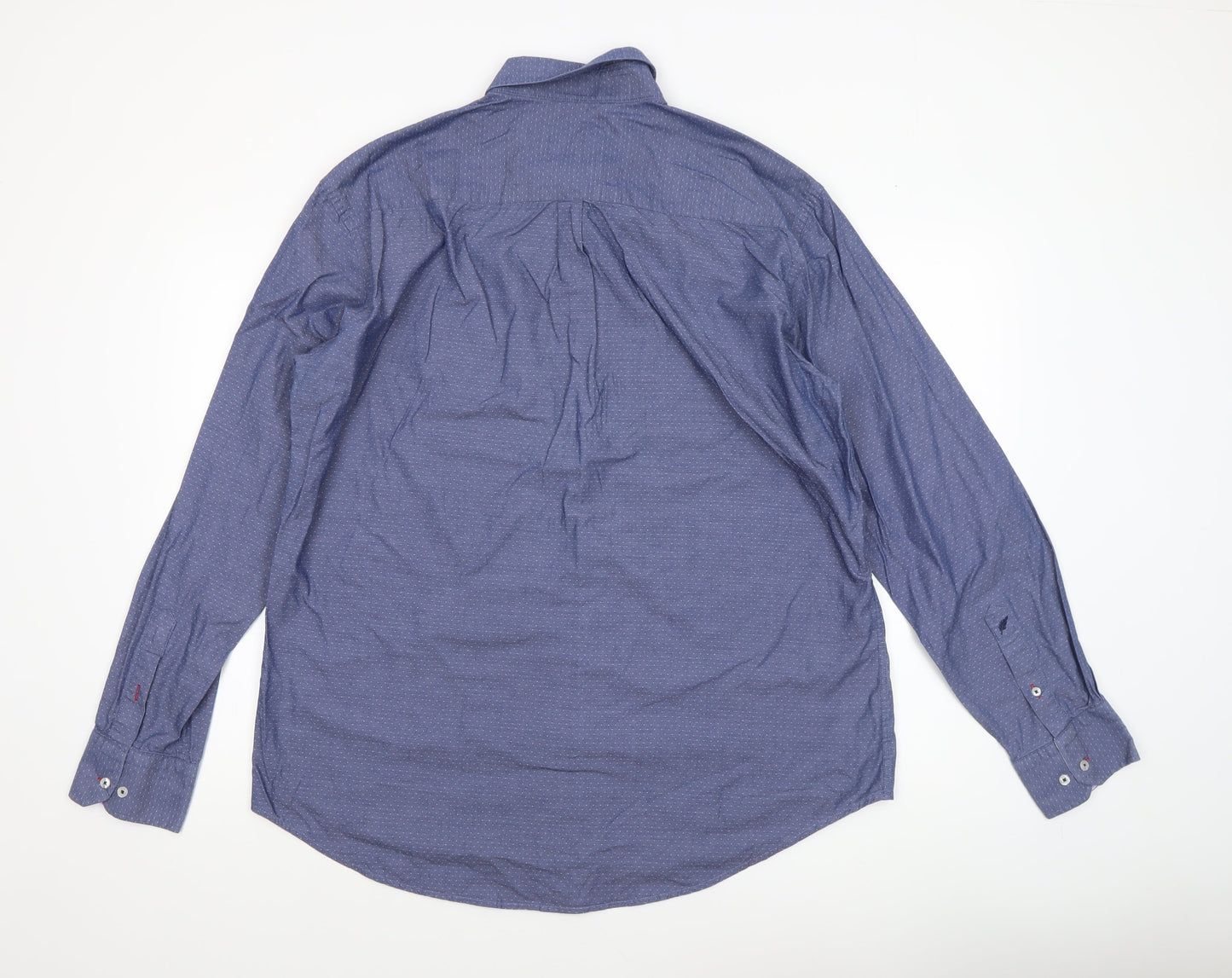 Dylan Thomas Men’s Blue Button-Down XL Long Sleeve Cotton Shirt