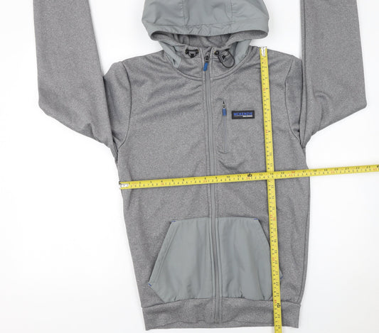 McKenzie Men Grey Full Zip Fleece Hoodie Size S Regular Fit