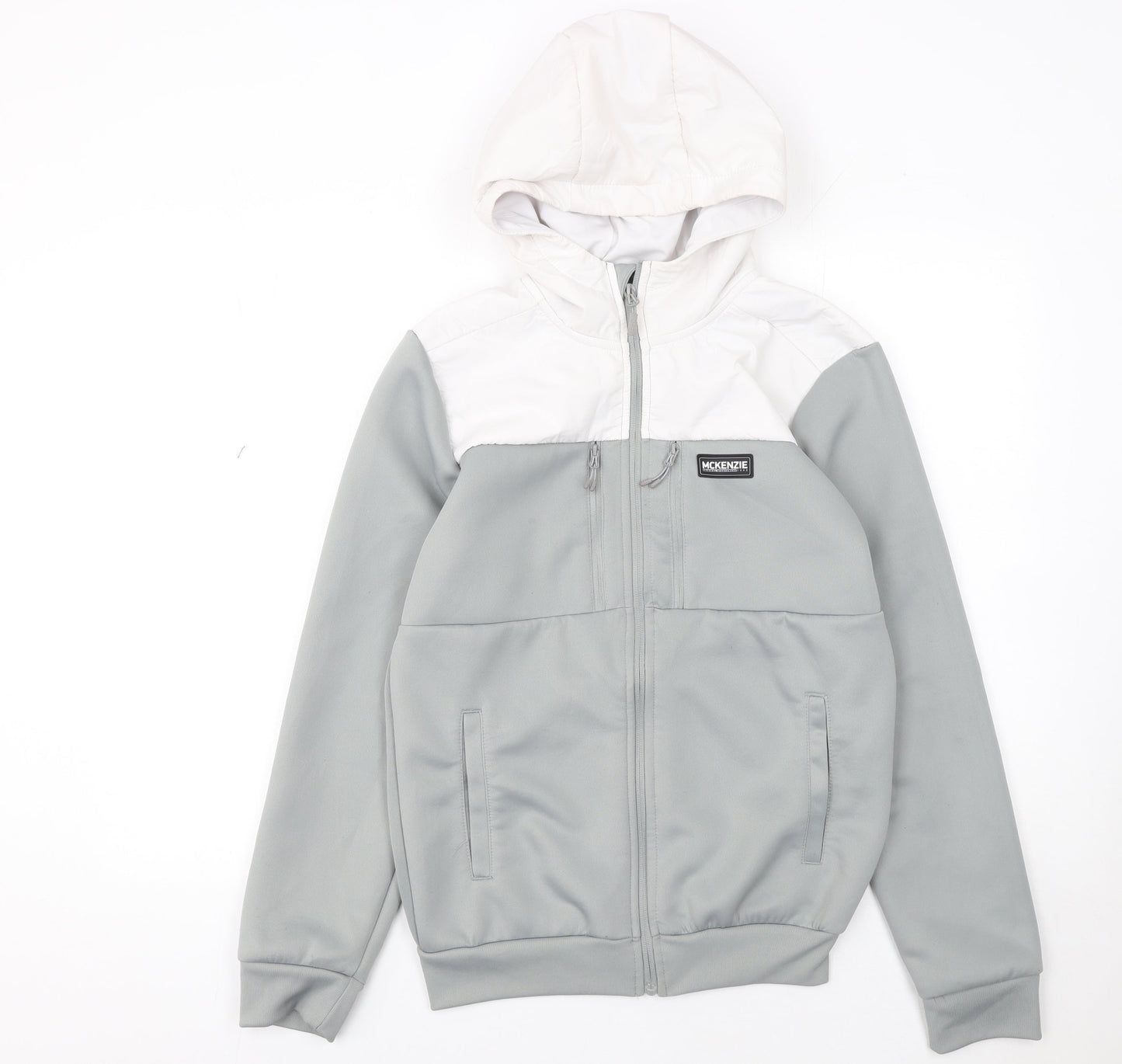 McKenzie Men's Grey Full Zip Hooded Sweatshirt Size S