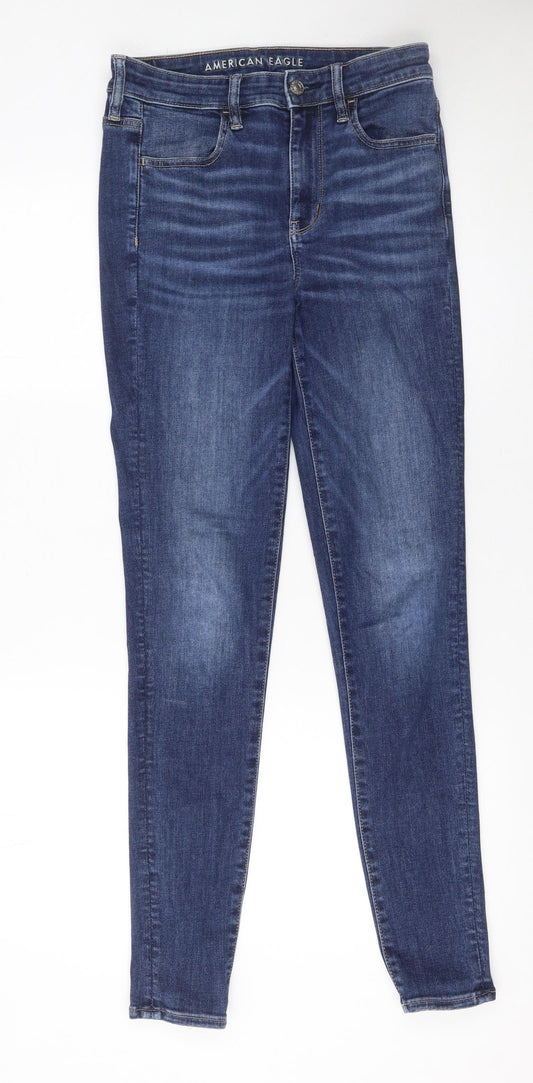 American Eagle Women’s Blue Skinny Jeans Size 10 Tall Denim Stretch